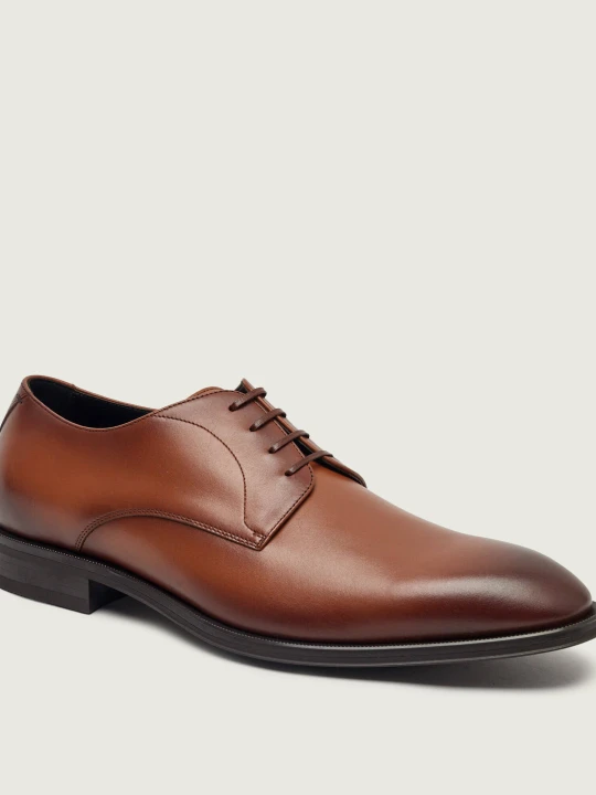 Zdjęcie produktu BOSS BLACK Skórzane derby Derrek brązowy