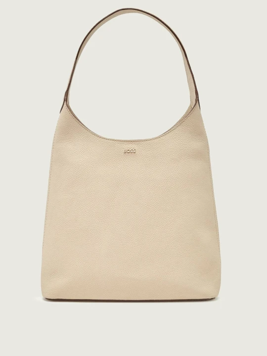 Zdjęcie produktu BOSS BLACK Skórzane hobo Lenah New beżowy