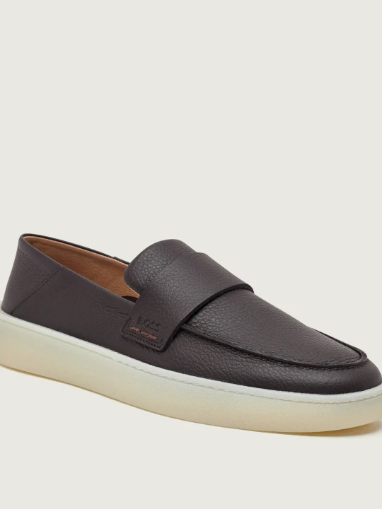 Zdjęcie produktu BOSS BLACK Skórzane loafersy Randal_Loaf_tb brązowy