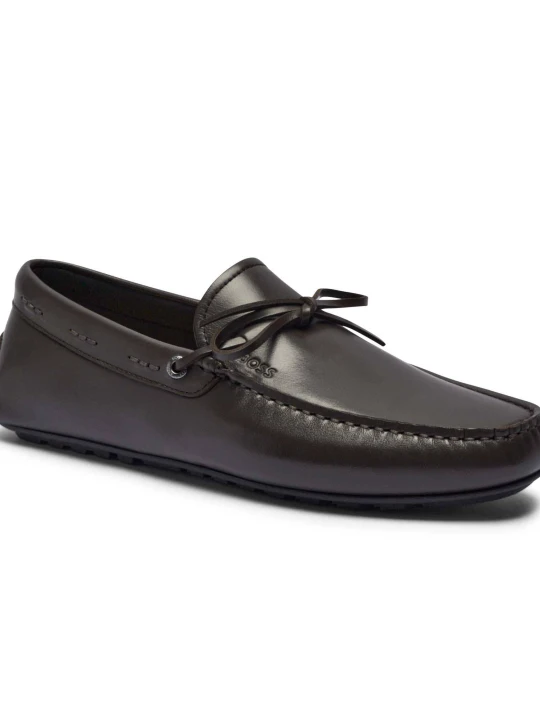 Zdjęcie produktu BOSS BLACK Skórzane mokasyny Noel_Mocc_ltlc kasztanowy