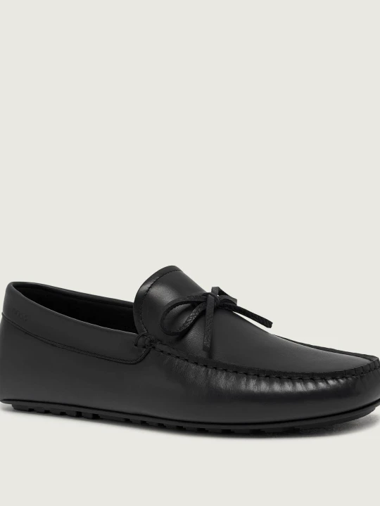 Zdjęcie produktu BOSS BLACK Skórzane mokasyny Noel_Mocc_ltlctb granatowy