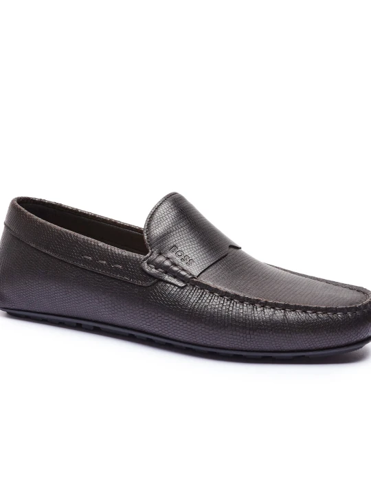 Zdjęcie produktu BOSS BLACK Skórzane mokasyny Noel_Mocc_prw brązowy