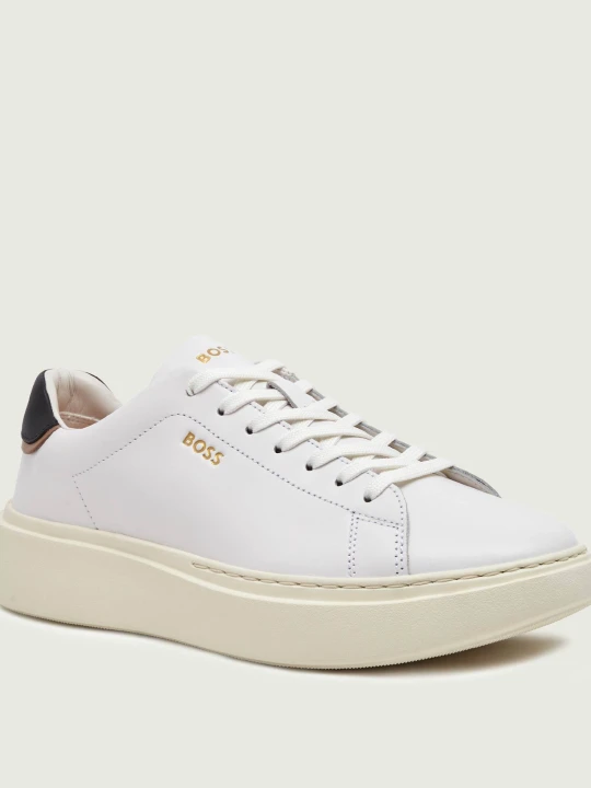Zdjęcie produktu BOSS BLACK Skórzane sneakersy Amber_Runn_fl1 biały