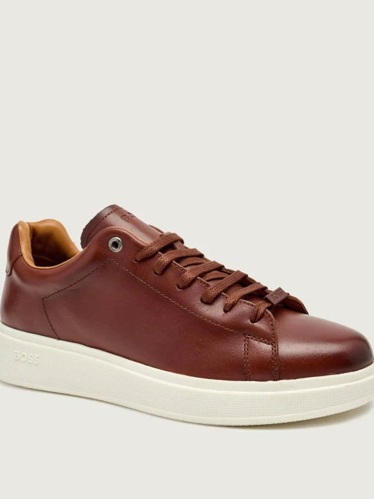 Zdjęcie produktu BOSS BLACK Skórzane sneakersy Bulton_Runn_buf brązowy