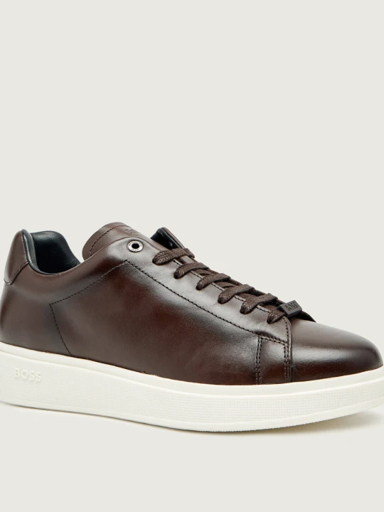 Zdjęcie produktu BOSS BLACK Skórzane sneakersy Bulton_Runn_buf brązowy