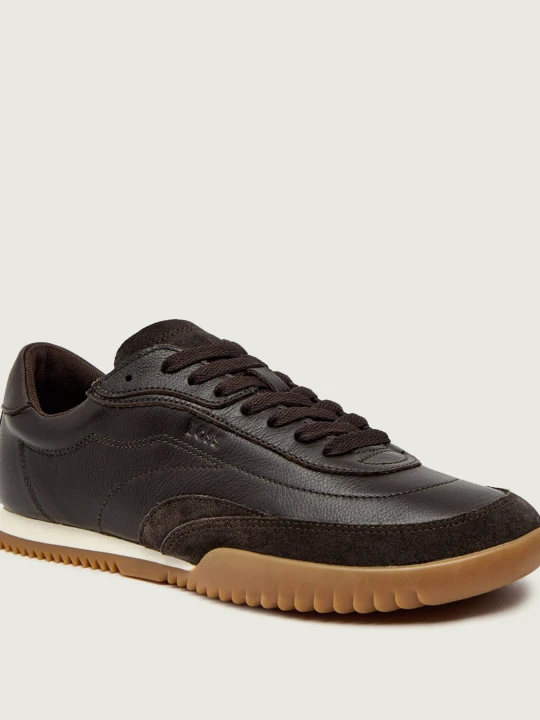 Zdjęcie produktu BOSS BLACK Skórzane sneakersy Careton_Lowp_sdltb brązowy