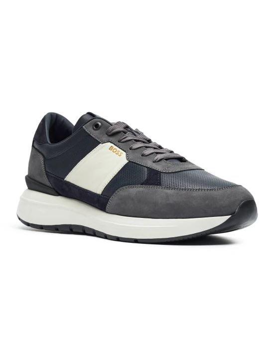 Zdjęcie produktu BOSS BLACK Skórzane sneakersy Jace_Runn szary