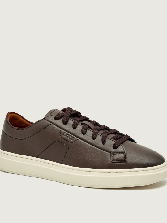 Zdjęcie produktu BOSS BLACK Skórzane sneakersy Kieran_Tenn_bustd brązowy