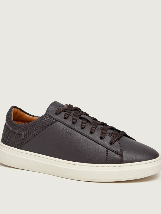 Zdjęcie produktu BOSS BLACK Skórzane sneakersy Kieran_Tenn_lwvpu brązowy