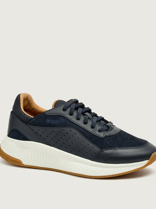 Zdjęcie produktu BOSS BLACK Skórzane sneakersy TTNM EVO_Slon_sdltme granatowy