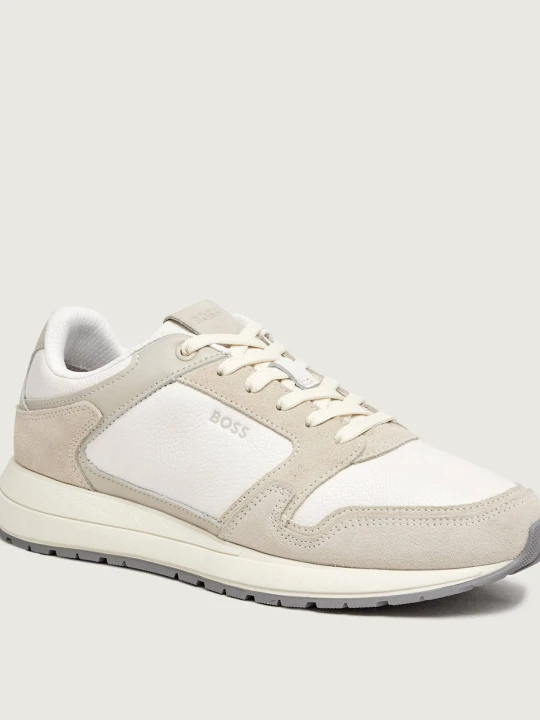 Zdjęcie produktu BOSS BLACK Skórzane sneakersy Vinston_Runn_sdtbpl | zamsz ecru