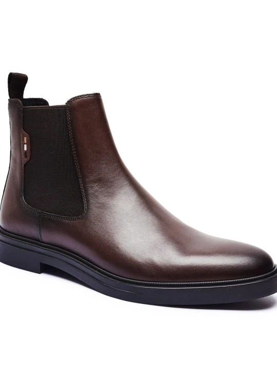 Zdjęcie produktu BOSS BLACK Skórzane sztyblety Calev_Cheb_ltfb brązowy