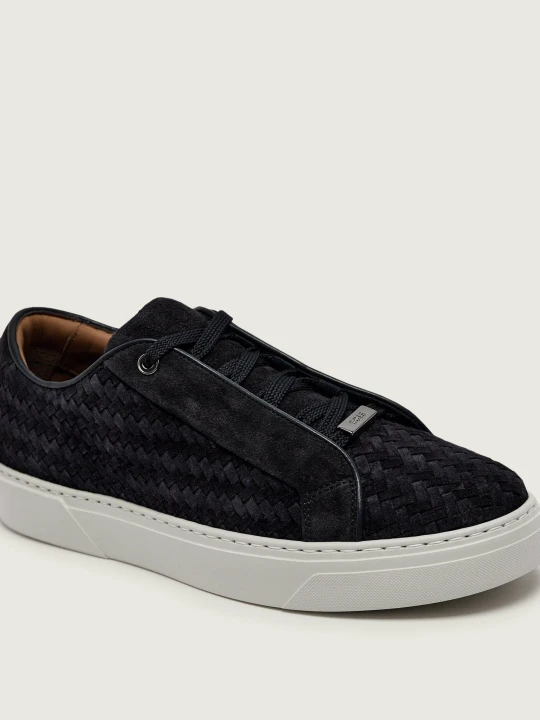 Zdjęcie produktu BOSS BLACK Sneakersy Gary_Tenn_sdwvhd | zamsz granatowy
