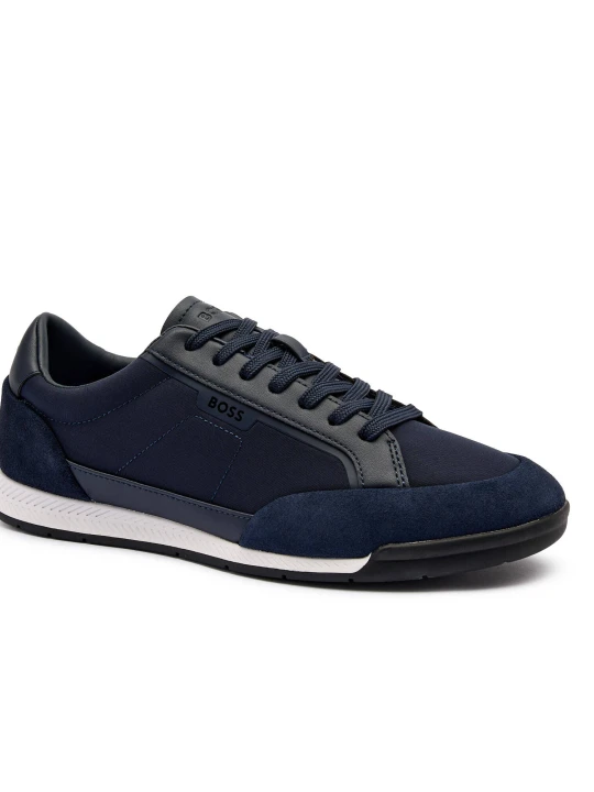 Zdjęcie produktu BOSS BLACK Sneakersy Nitan_txsd | z dodatkiem skóry granatowy
