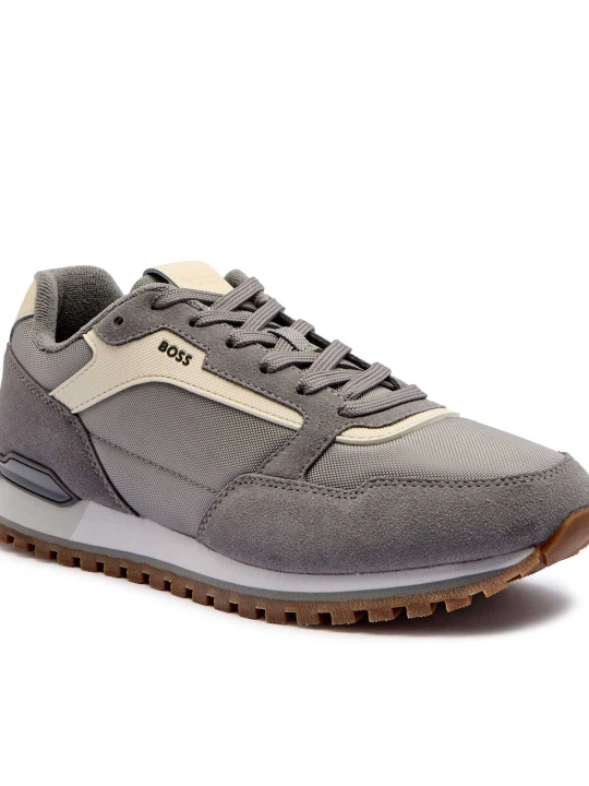 Zdjęcie produktu BOSS BLACK Sneakersy Parkour-L_Runn_sdnyt | z dodatkiem skóry szary