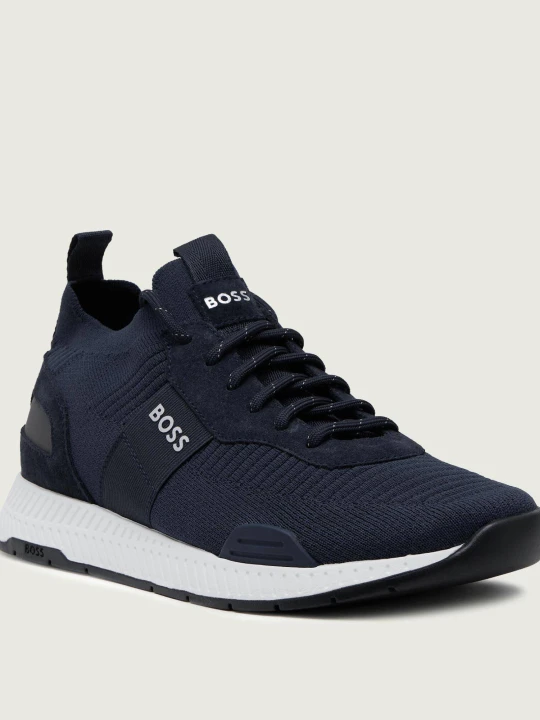 Zdjęcie produktu BOSS BLACK Sneakersy Titanium_Runn_knst_N | z dodatkiem skóry granatowy