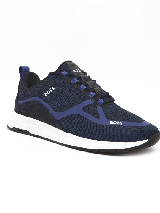Zdjęcie produktu BOSS BLACK Sneakersy Titanium | z dodatkiem skóry granatowy