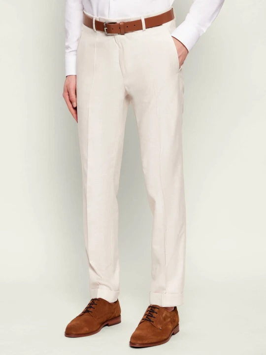 Zdjęcie produktu BOSS BLACK Spodnie C-Genius-HW-262 | Slim Fit | z dodatkiem wełny beżowy