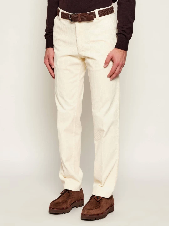 Zdjęcie produktu BOSS BLACK Spodnie chino C-Kent | Straight fit | sztruks kremowy