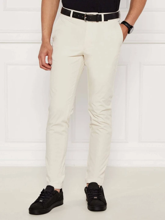 Zdjęcie produktu BOSS BLACK Spodnie chino P-Kaiton1-Zip | Slim Fit kremowy