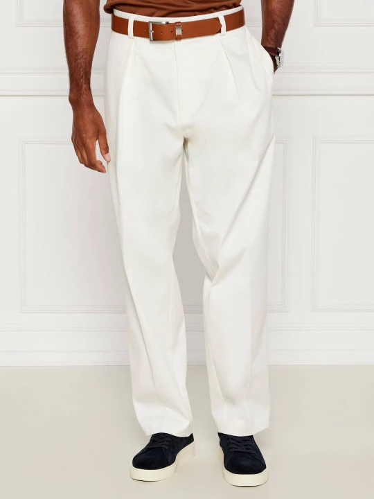 Zdjęcie produktu BOSS BLACK Spodnie David Beckham x BOSS | Slim Fit biały