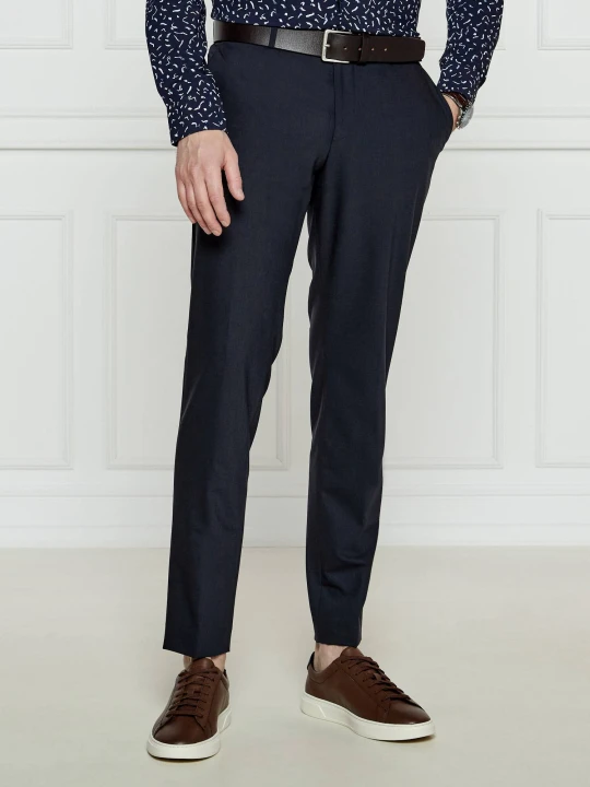Zdjęcie produktu BOSS BLACK Spodnie P-Genius-CW-WG-251 | Slim Fit | z dodatkiem wełny granatowy