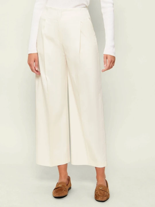 Zdjęcie produktu BOSS BLACK Spodnie Tulotta | Relaxed fit | high waist ecru