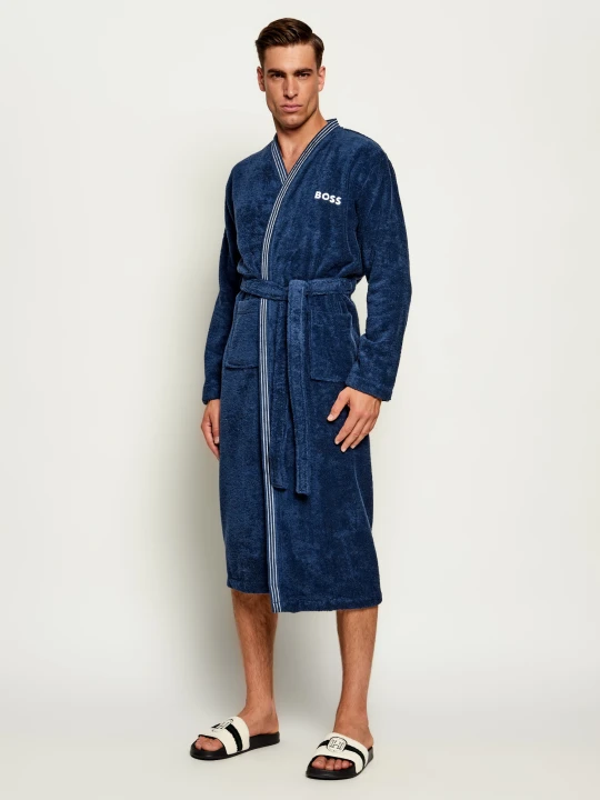 Zdjęcie produktu BOSS BLACK Szlafrok Edge | Relaxed fit granatowy