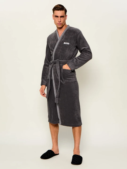 Zdjęcie produktu BOSS BLACK Szlafrok Edge | Relaxed fit szary