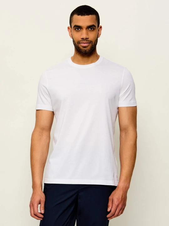 Zdjęcie produktu BOSS BLACK T-shirt Taut 75 | Boss x David Beckham | Regular Fit | z dodatkiem jedwabiu biały
