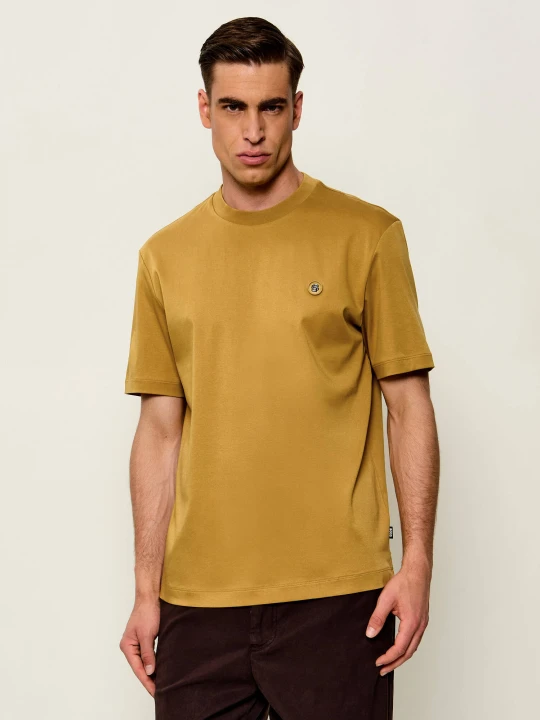 Zdjęcie produktu BOSS BLACK T-shirt C-Taut 01 | Regular Fit | mercerised musztardowy