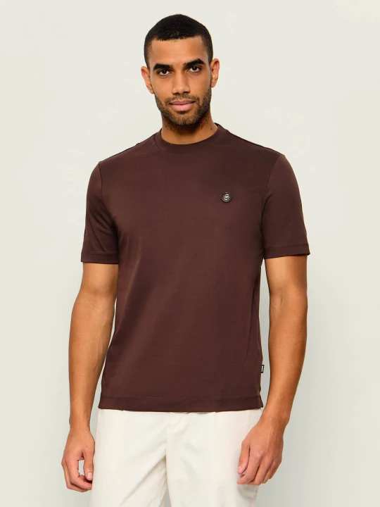 Zdjęcie produktu BOSS BLACK T-shirt C-Taut 01 | Regular Fit | mercerised brązowy