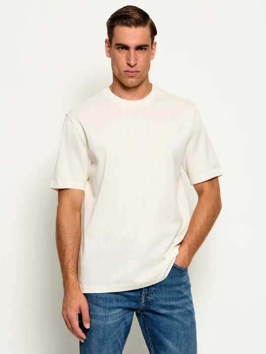 Zdjęcie produktu BOSS BLACK T-shirt C-Taut 118 | Regular Fit | mercerised kremowy