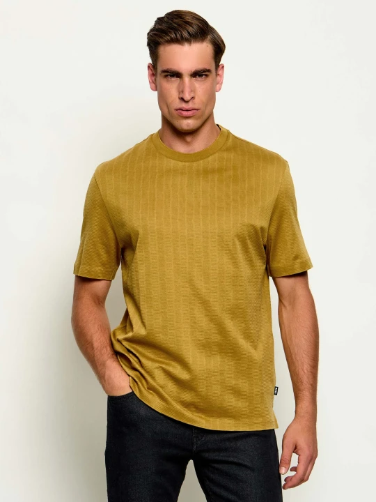 Zdjęcie produktu BOSS BLACK T-shirt C-Taut 118 | Regular Fit | mercerised musztardowy