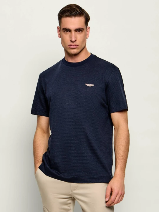Zdjęcie produktu BOSS BLACK T-shirt C-Taut 248 | BOSS X ASTON MARTIN | Regular Fit | z dodatkiem lnu granatowy