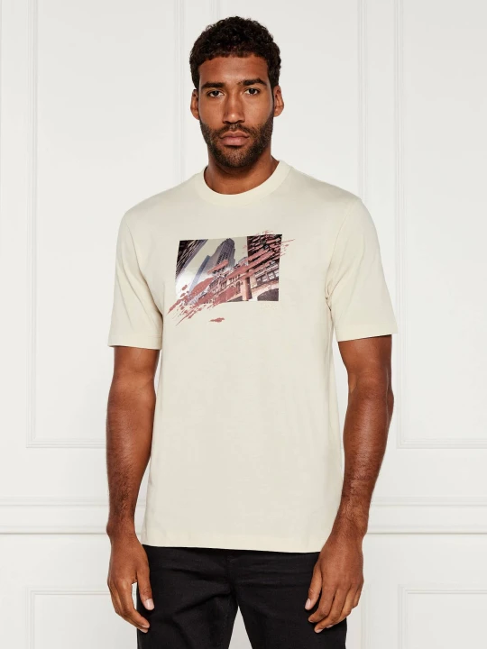 Zdjęcie produktu BOSS BLACK T-shirt C-Taut 30 | Regular Fit beżowy
