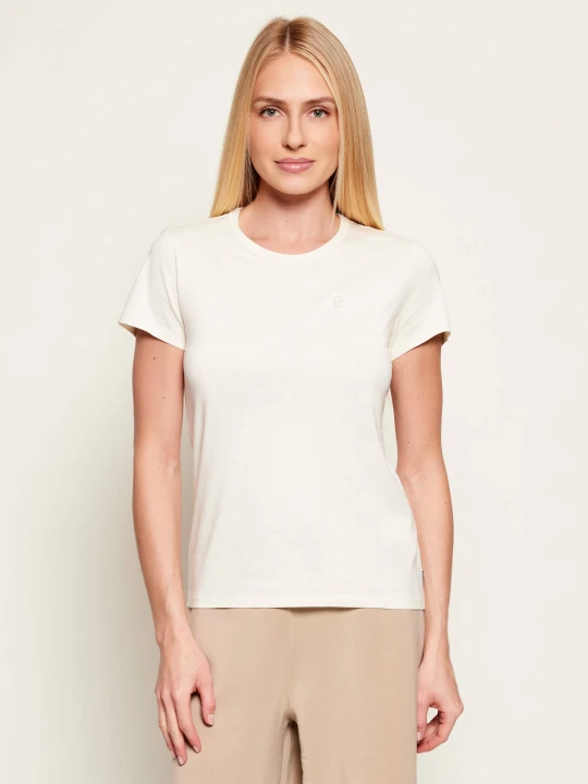 Zdjęcie produktu BOSS BLACK T-shirt Eventsa9 | Regular Fit | z dodatkiem jedwabiu ecru