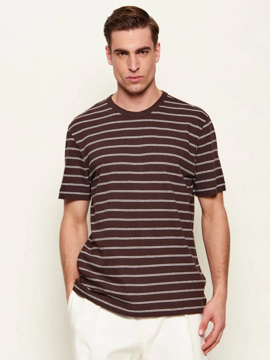 Zdjęcie produktu BOSS BLACK T-shirt H-Taut 235 | Regular Fit | z dodatkiem lnu brązowy