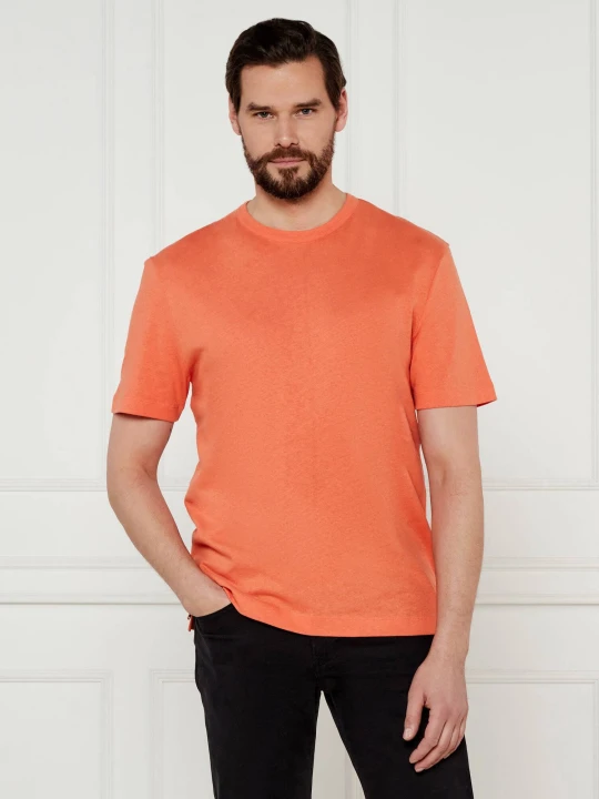 Zdjęcie produktu BOSS BLACK T-shirt H-Taut 28 | Regular Fit | z dodatkiem lnu pomarańczowy