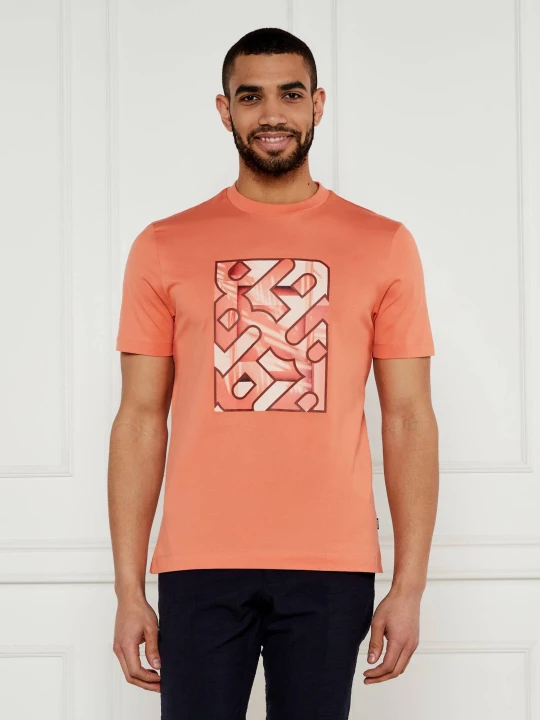 Zdjęcie produktu BOSS BLACK T-shirt H-Taut 81 | Regular Fit pomarańczowy