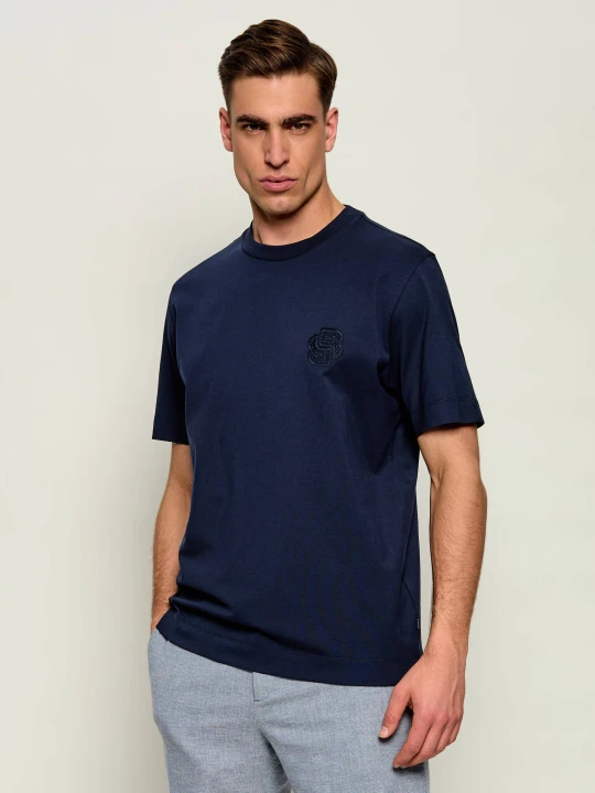 Zdjęcie produktu BOSS BLACK T-shirt H-Thompson 251 | Regular Fit | mercerised granatowy
