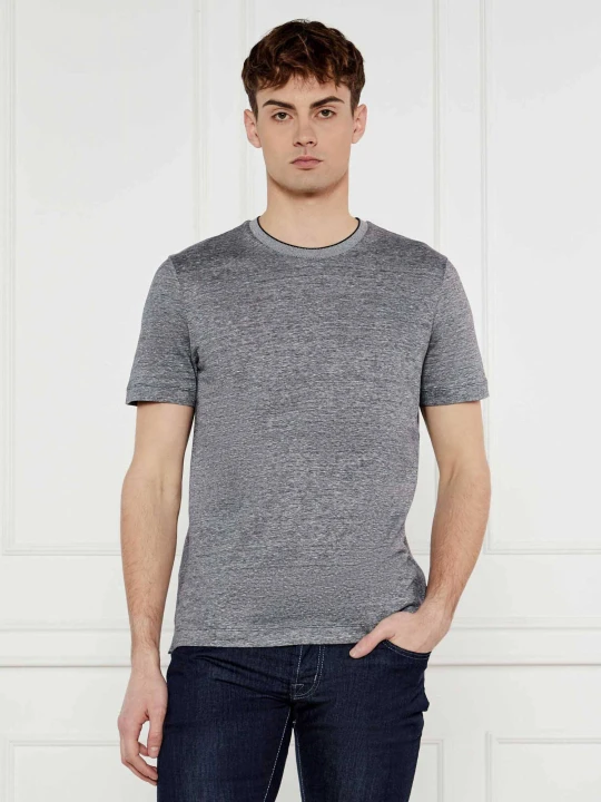 Zdjęcie produktu BOSS BLACK T-shirt H-Thompson 28 | Regular Fit | z dodatkiem lnu szary