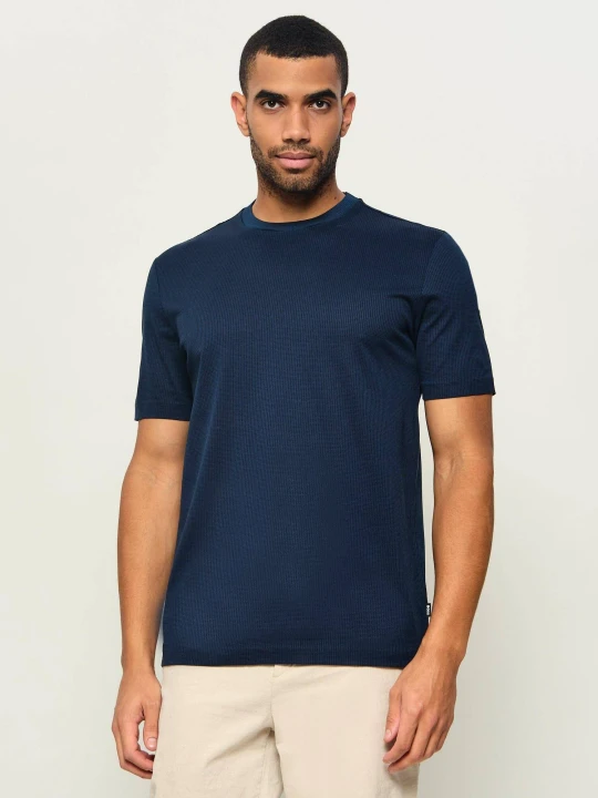 Zdjęcie produktu BOSS BLACK T-shirt H-Thompson 316 | Regular Fit | mercerised granatowy