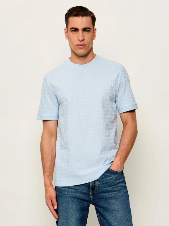 Zdjęcie produktu BOSS BLACK T-shirt H-Thompson 321 | Regular Fit | mercerised błękitny