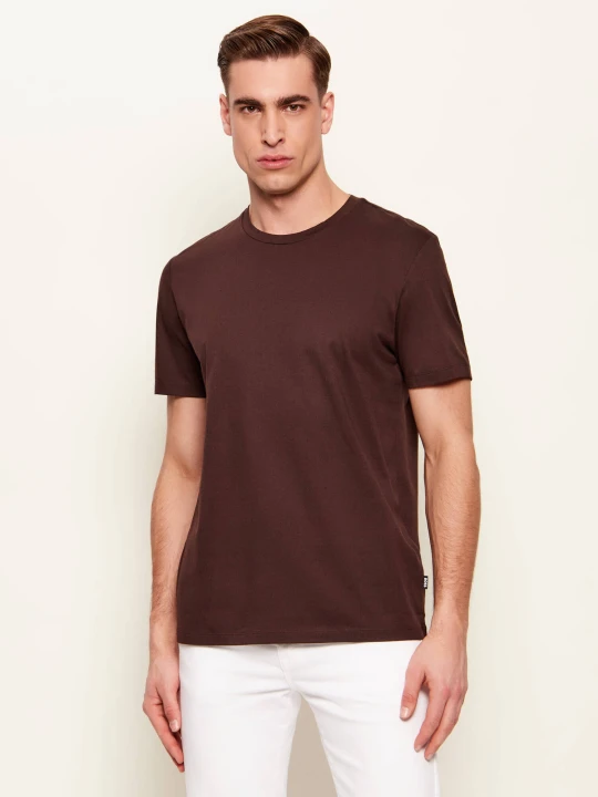 Zdjęcie produktu BOSS BLACK T-shirt Tessler | Slim Fit | mercerised brązowy