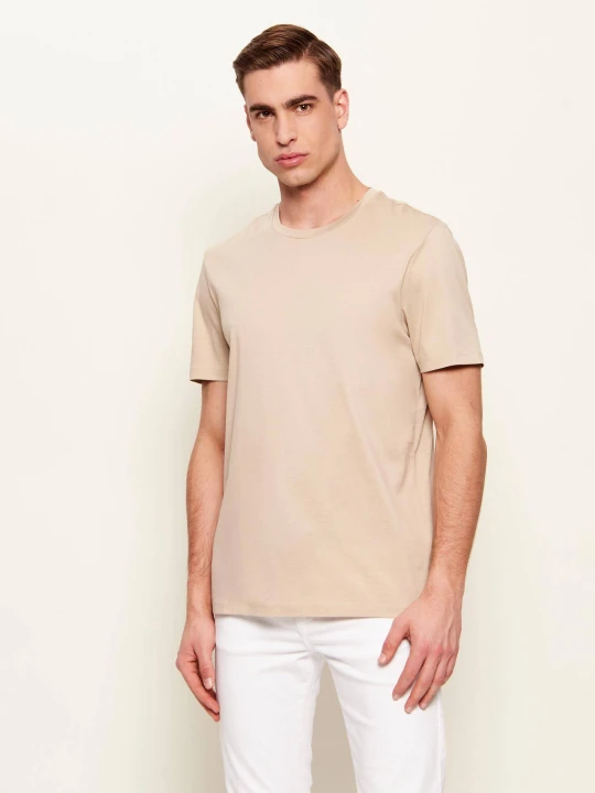 Zdjęcie produktu BOSS BLACK T-shirt Tessler | Slim Fit | mercerised beżowy