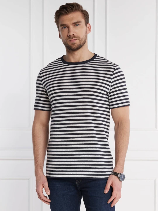 Zdjęcie produktu BOSS BLACK T-shirt Tiburt | Regular Fit | z dodatkiem lnu biały