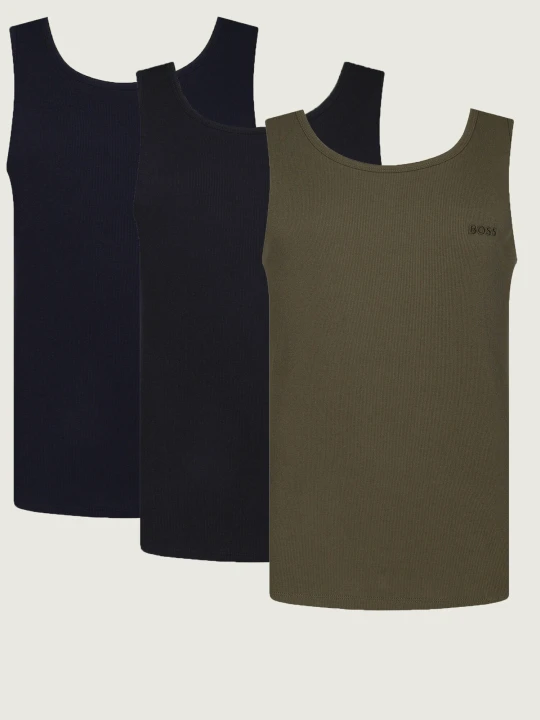 Zdjęcie produktu BOSS BLACK Tank top 3-pack RibClassic | Regular Fit oliwkowy