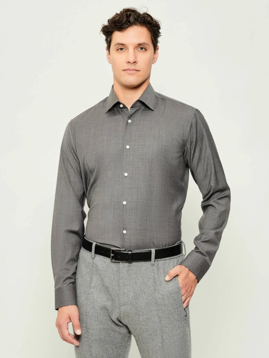 Zdjęcie produktu BOSS BLACK Wełniana koszula H-JOE-kent-C1-214 | Regular Fit szary
