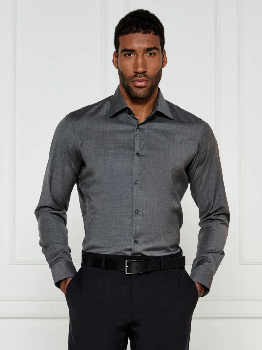Zdjęcie produktu BOSS BLACK Wełniana koszula H-JOE-kent-C1-214 | Regular Fit szary